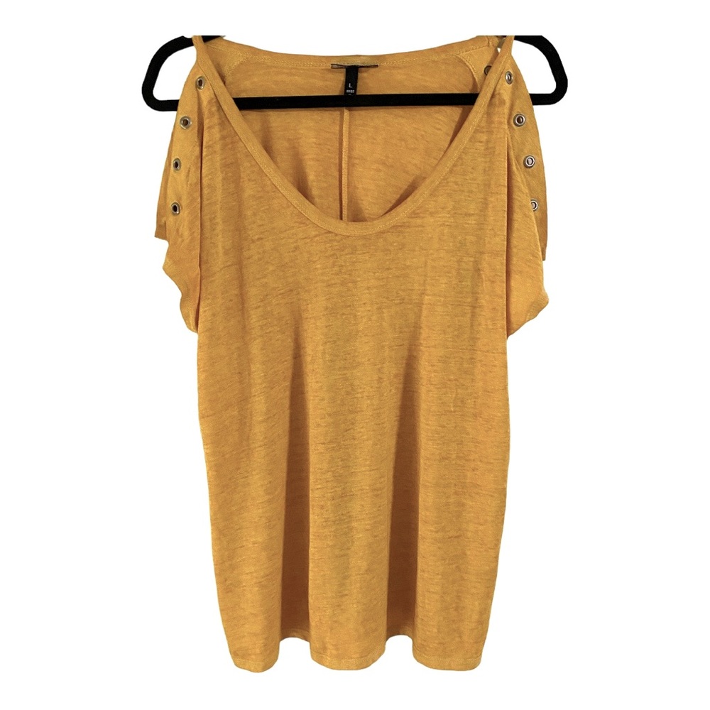 Allison Brittney Grommet Sleeve Top L